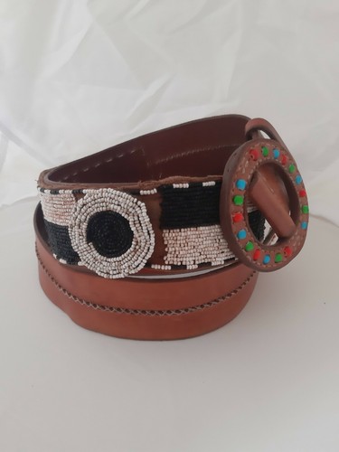 Henry cuir tan leather beaded - tan,